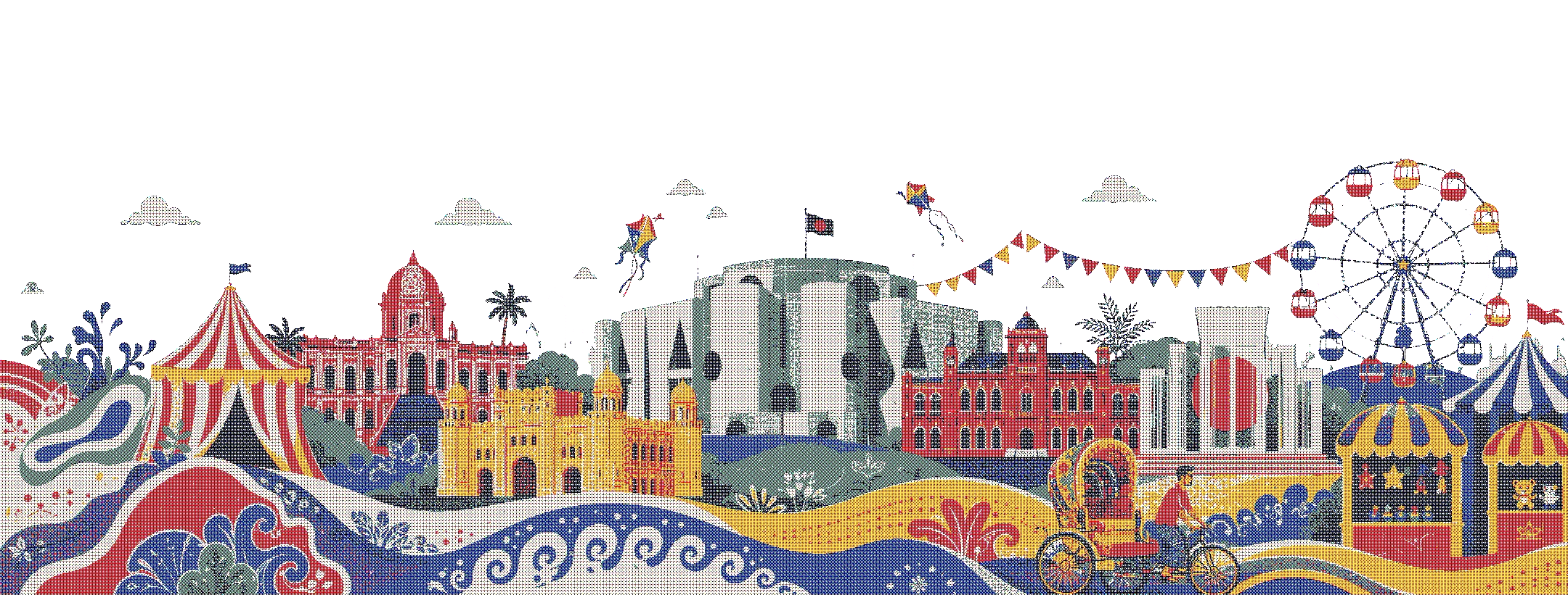 Dhaka festive cityscape